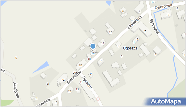 Ugoszcz, Słoneczna, 16, mapa Ugoszcz