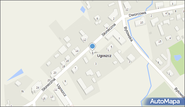 Ugoszcz, Słoneczna, 5, mapa Ugoszcz