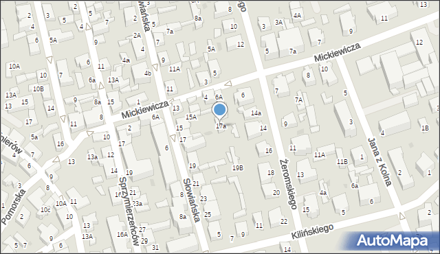 Ustka, Słowiańska, 17a, mapa Ustka