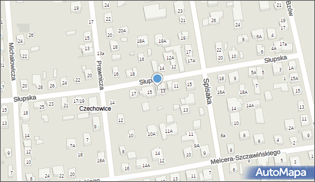 Warszawa, Słupska, 13A, mapa Warszawy