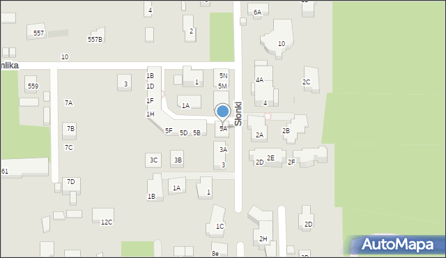 Warszawa, Słonki, 5A, mapa Warszawy