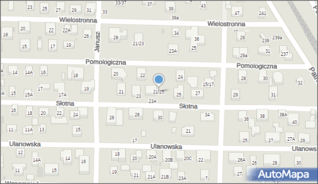 Warszawa, Słotna, 21/25, mapa Warszawy