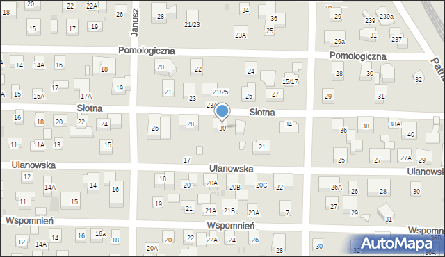 Warszawa, Słotna, 30, mapa Warszawy