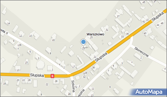 Warszkowo, Słupska, 23, mapa Warszkowo