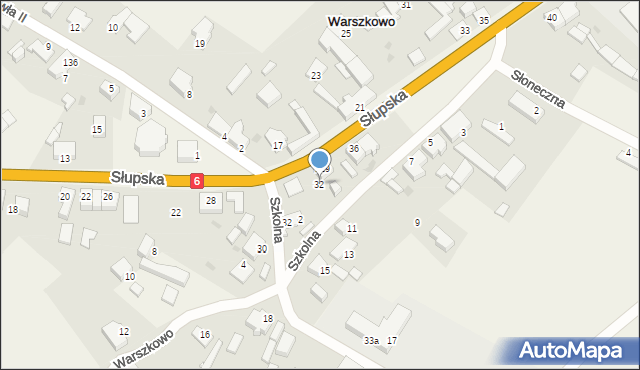 Warszkowo, Słupska, 32, mapa Warszkowo