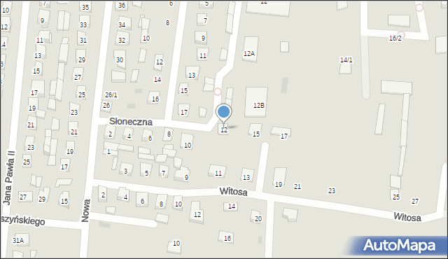 Wasilków, Słoneczna, 12, mapa Wasilków