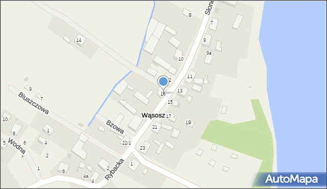 Wąsosz, Słoneczna, 16, mapa Wąsosz