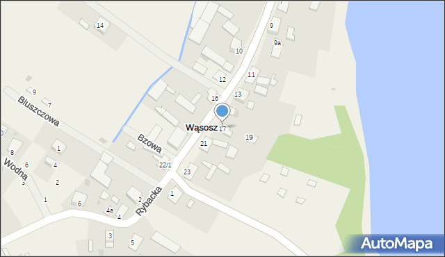 Wąsosz, Słoneczna, 17, mapa Wąsosz