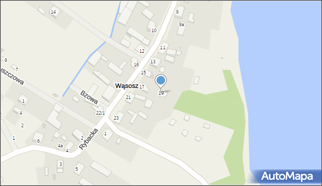 Wąsosz, Słoneczna, 19, mapa Wąsosz