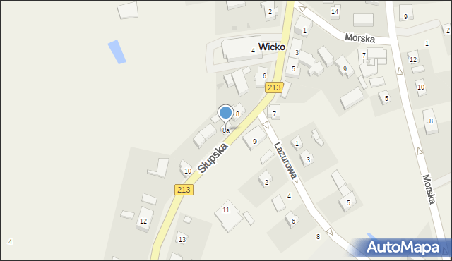 Wicko, Słupska, 8a, mapa Wicko