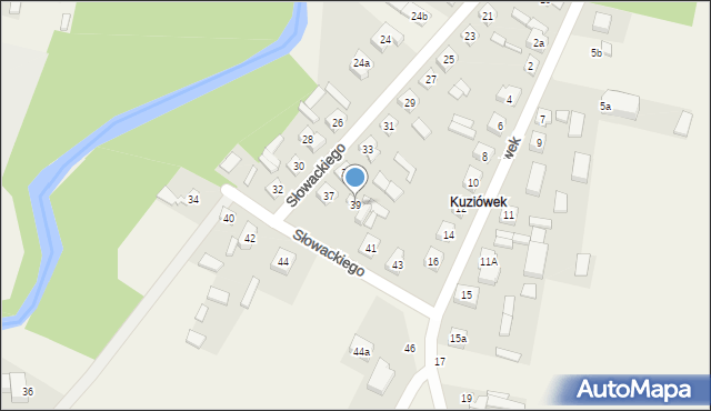 Widawa, Słowackiego Juliusza, 39, mapa Widawa