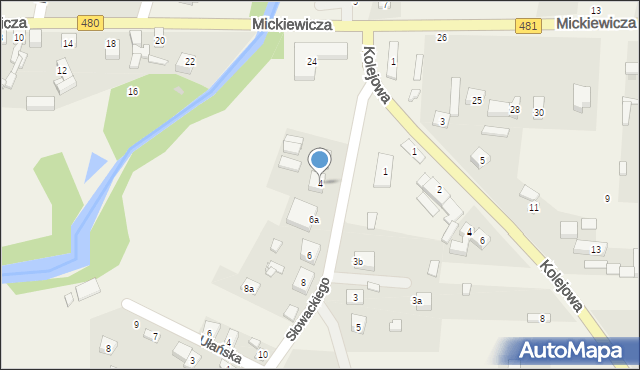 Widawa, Słowackiego Juliusza, 4, mapa Widawa