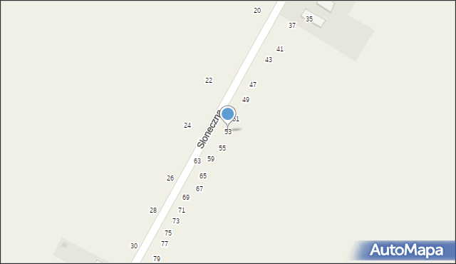 Wierzchlas, Słoneczna, 53, mapa Wierzchlas