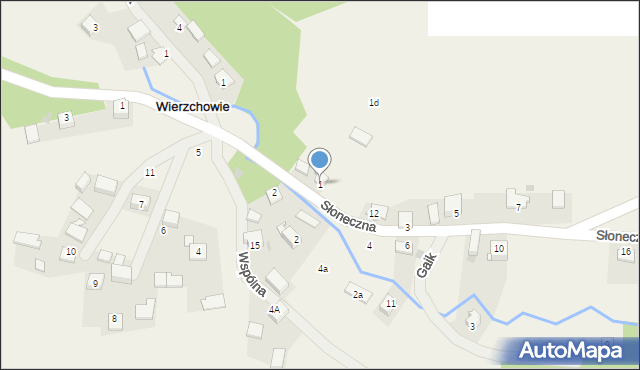 Wierzchowie, Słoneczna, 1, mapa Wierzchowie