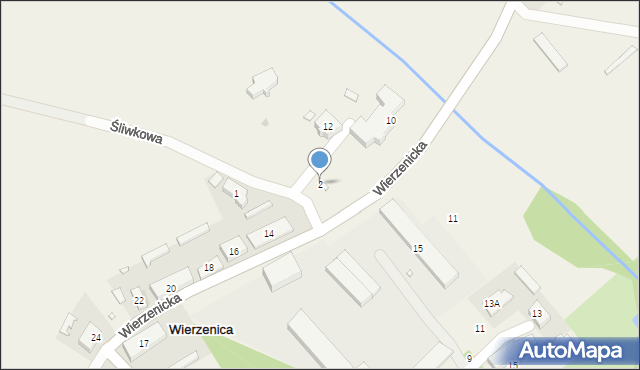 Wierzenica, Śliwkowa, 2, mapa Wierzenica