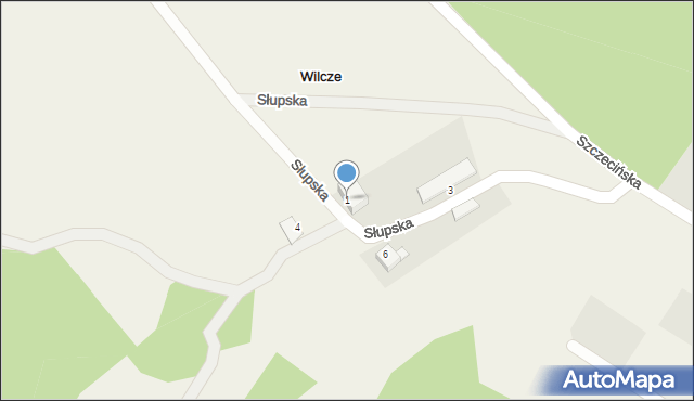 Wilcze, Słupska, 1, mapa Wilcze