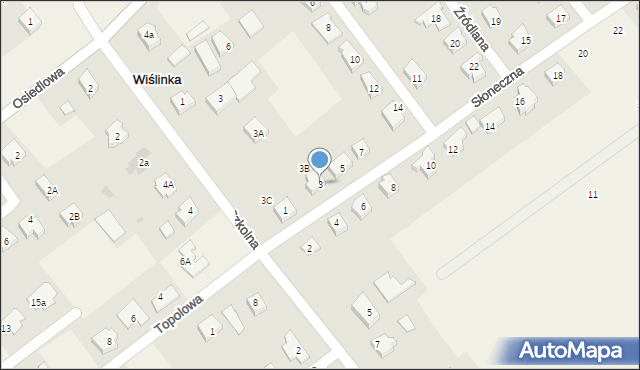 Wiślinka, Słoneczna, 3, mapa Wiślinka