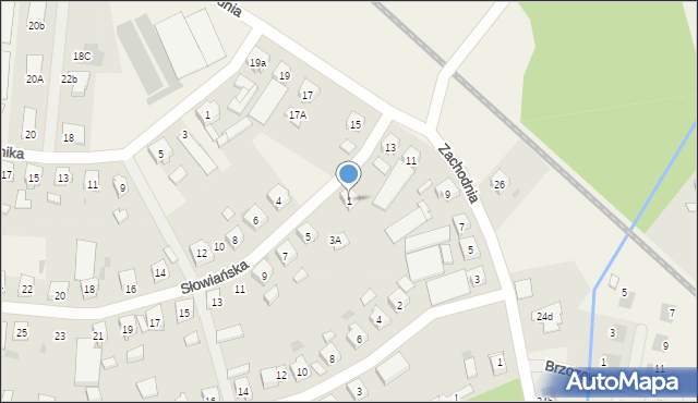 Włoszakowice, Słowiańska, 1, mapa Włoszakowice