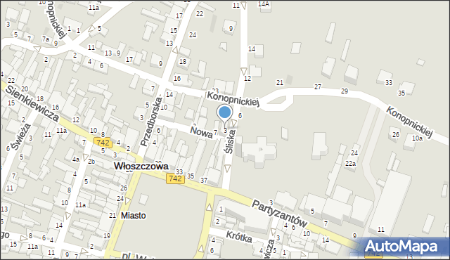 Włoszczowa, Śliska, 3, mapa Włoszczowa