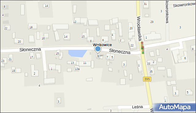 Wojkowice, Słoneczna, 9, mapa Wojkowice