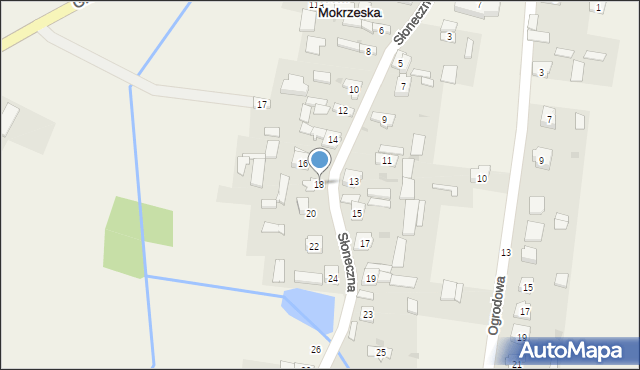 Wola Mokrzeska, Słoneczna, 18, mapa Wola Mokrzeska