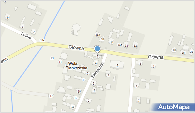 Wola Mokrzeska, Słoneczna, 2, mapa Wola Mokrzeska