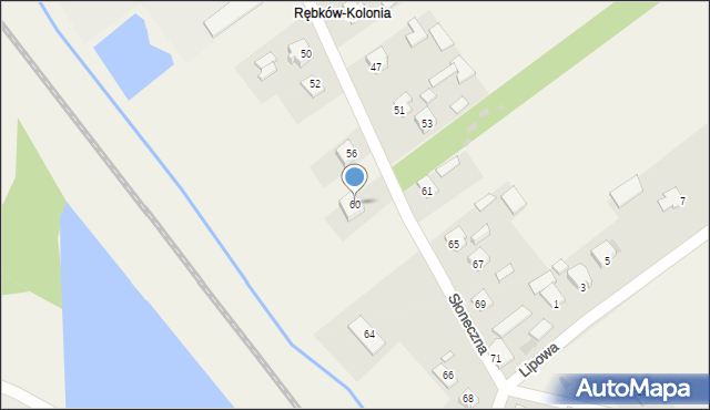 Wola Rębkowska, Słoneczna, 60, mapa Wola Rębkowska