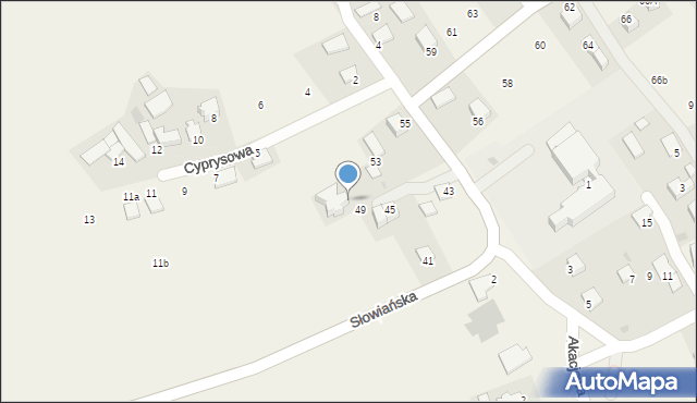 Wola Zachariaszowska, Słowiańska, 51, mapa Wola Zachariaszowska