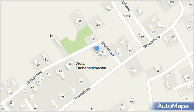 Wola Zachariaszowska, Słowiańska, 87, mapa Wola Zachariaszowska