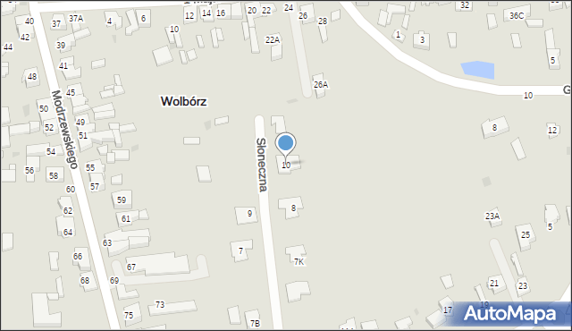 Wolbórz, Słoneczna, 10, mapa Wolbórz