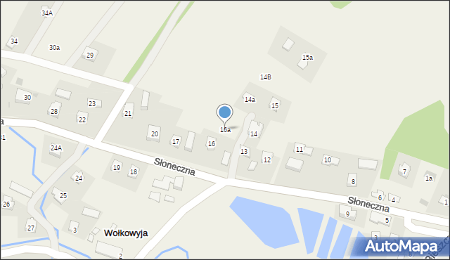 Wołkowyja, Słoneczna, 16a, mapa Wołkowyja