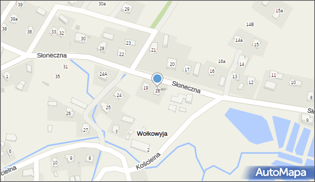 Wołkowyja, Słoneczna, 18, mapa Wołkowyja