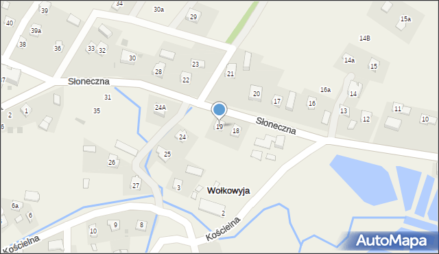 Wołkowyja, Słoneczna, 19, mapa Wołkowyja