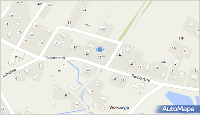 Wołkowyja, Słoneczna, 22, mapa Wołkowyja