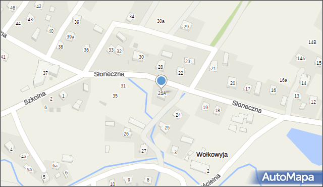 Wołkowyja, Słoneczna, 24A, mapa Wołkowyja