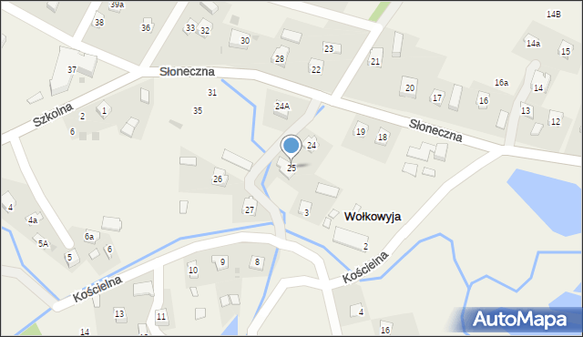 Wołkowyja, Słoneczna, 25, mapa Wołkowyja