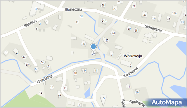 Wołkowyja, Słoneczna, 27, mapa Wołkowyja