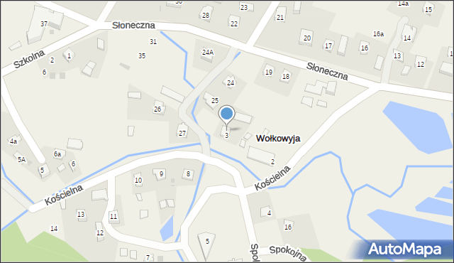 Wołkowyja, Słoneczna, 80, mapa Wołkowyja