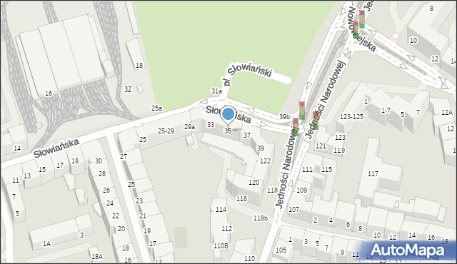 Wrocław, Słowiańska, 35, mapa Wrocławia