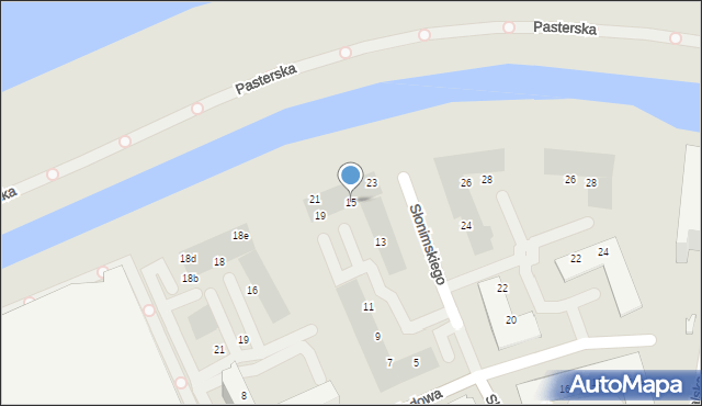 Wrocław, Słonimskiego Antoniego, 15, mapa Wrocławia