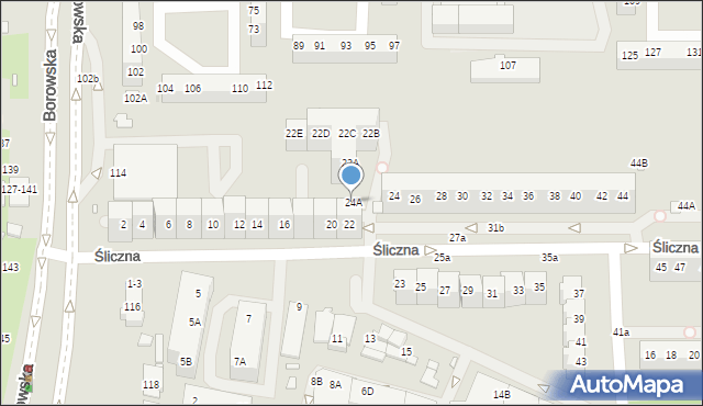 Wrocław, Śliczna, 24A, mapa Wrocławia