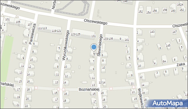 Wrocław, Ślewińskiego Władysława, 5, mapa Wrocławia