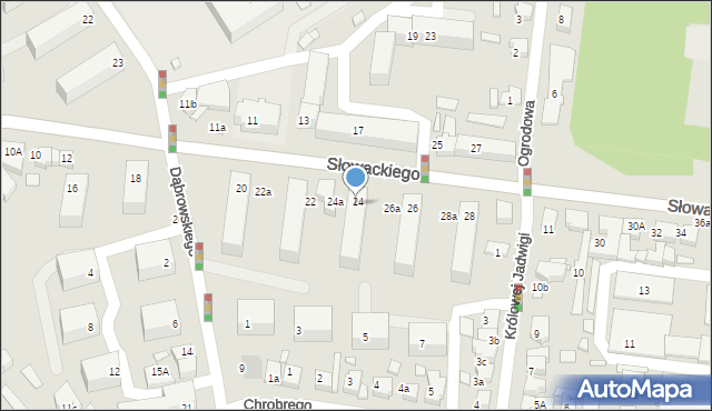 Września, Słowackiego Juliusza, 24b, mapa Wrześni