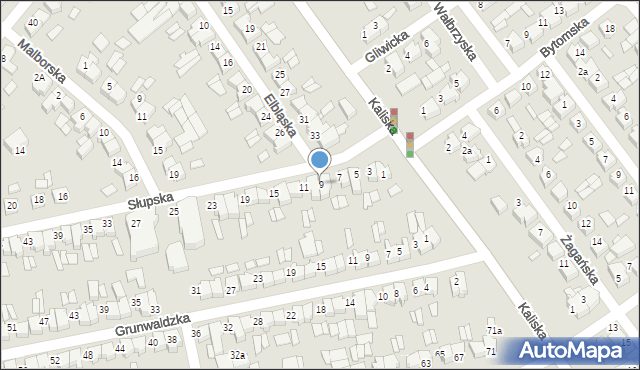 Września, Słupska, 9, mapa Wrześni