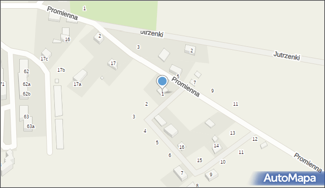 Wrzosowo, Słoneczna, 1, mapa Wrzosowo