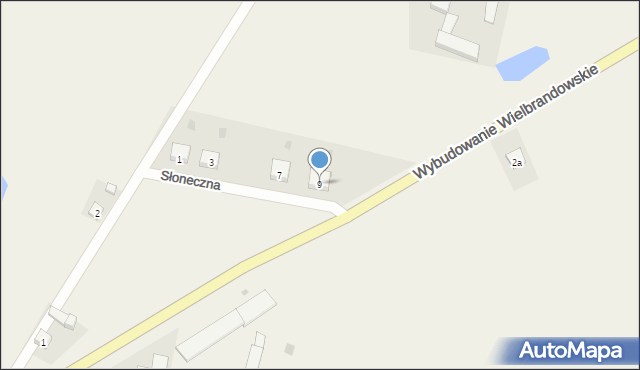 Wybudowanie Wielbrandowskie, Słoneczna, 9, mapa Wybudowanie Wielbrandowskie