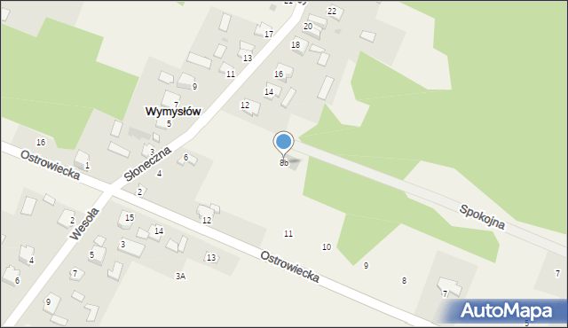 Wymysłów, Słoneczna, 8b, mapa Wymysłów