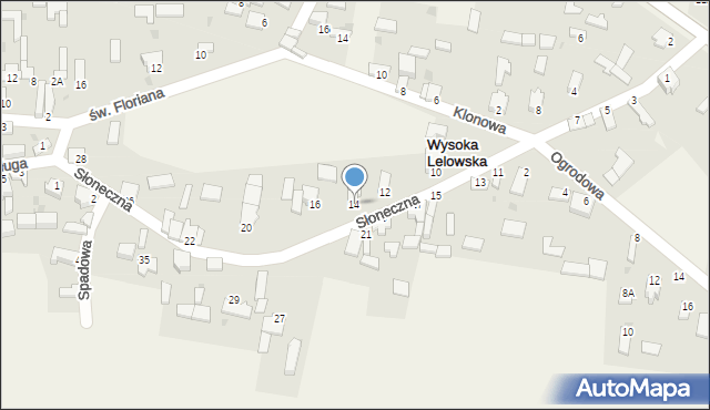 Wysoka Lelowska, Słoneczna, 14, mapa Wysoka Lelowska