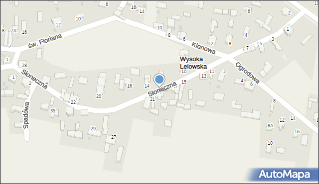 Wysoka Lelowska, Słoneczna, 19, mapa Wysoka Lelowska