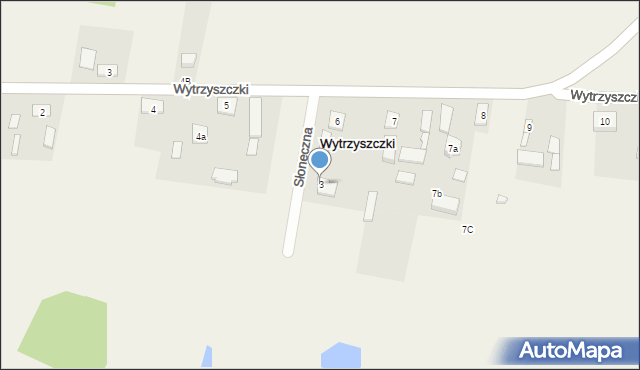 Wytrzyszczki, Słoneczna, 3, mapa Wytrzyszczki